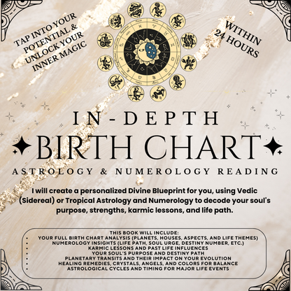 YOUR PERSONAL IN-DEPTH BIRTH CHART READING