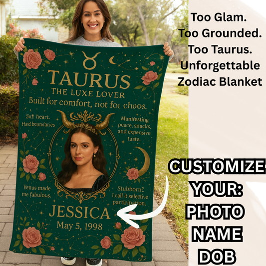 ♉ Taurus – The Luxe Lover Personalized Zodiac Blanket