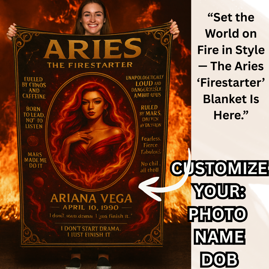 ARIES ♈ The Firestarter Premium Zodiac Blanket