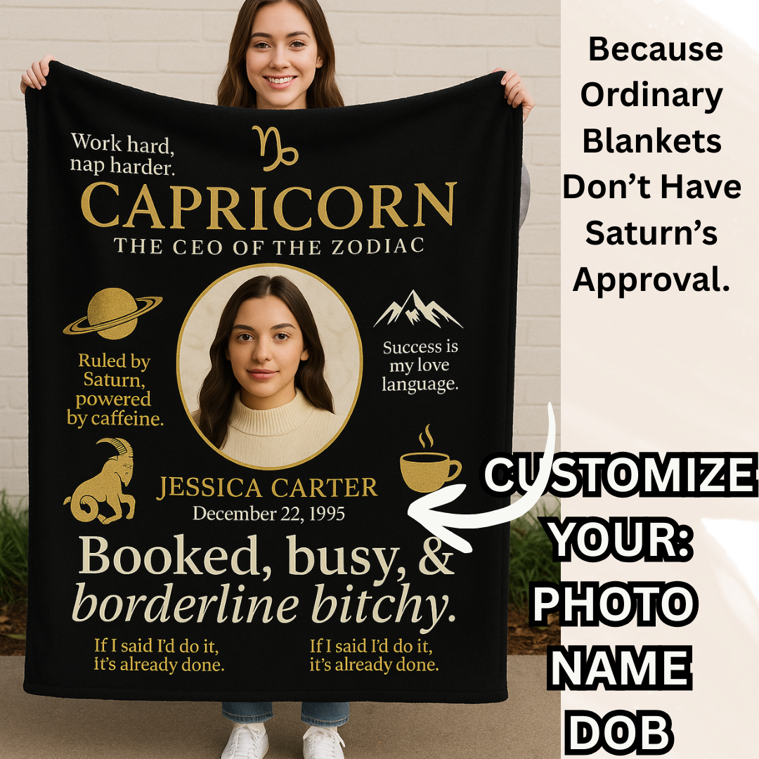 Capricorn Luxe Zodiac Blanket – “The CEO of the Zodiac” Edition
