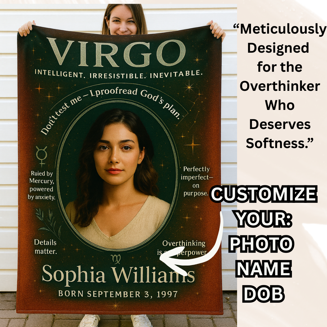 ♍ VIRGO — Intelligent. Irresistible. Inevitable. | Custom Zodiac Fleece or Sherpa Blanket | Personalized Birth Sign Gift